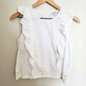 Madewell White Lace Sleeveless Blouse Size Small